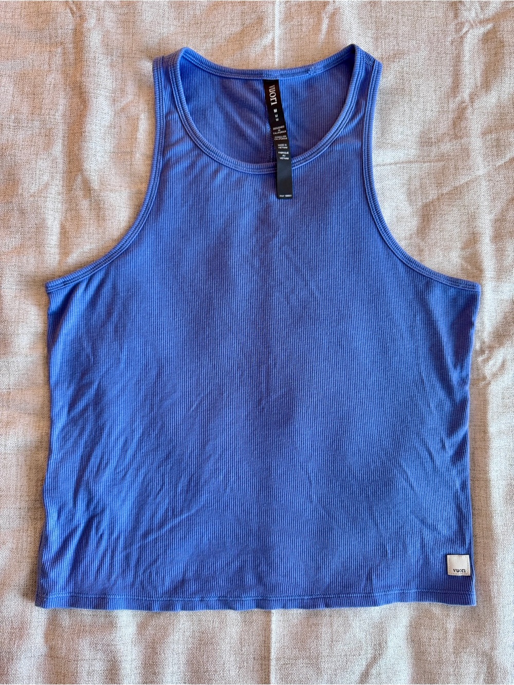 Vuori Halo Essential Rib Tank Periwinkle Blue Modal Blend Sleeveless Top Medium - Picture 3 of 10
